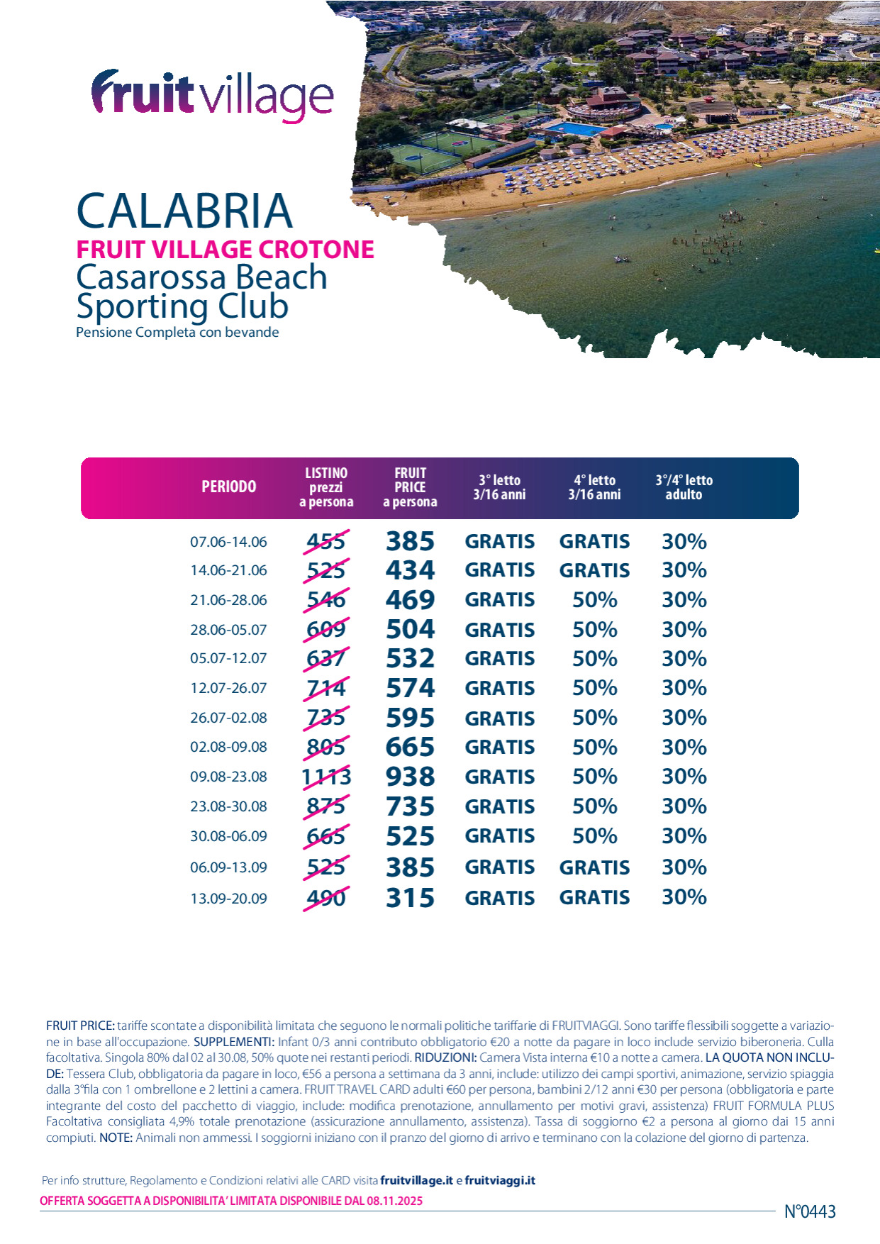 FRUIT VILLAGE Crotone Casarossa Beach Sporting Club