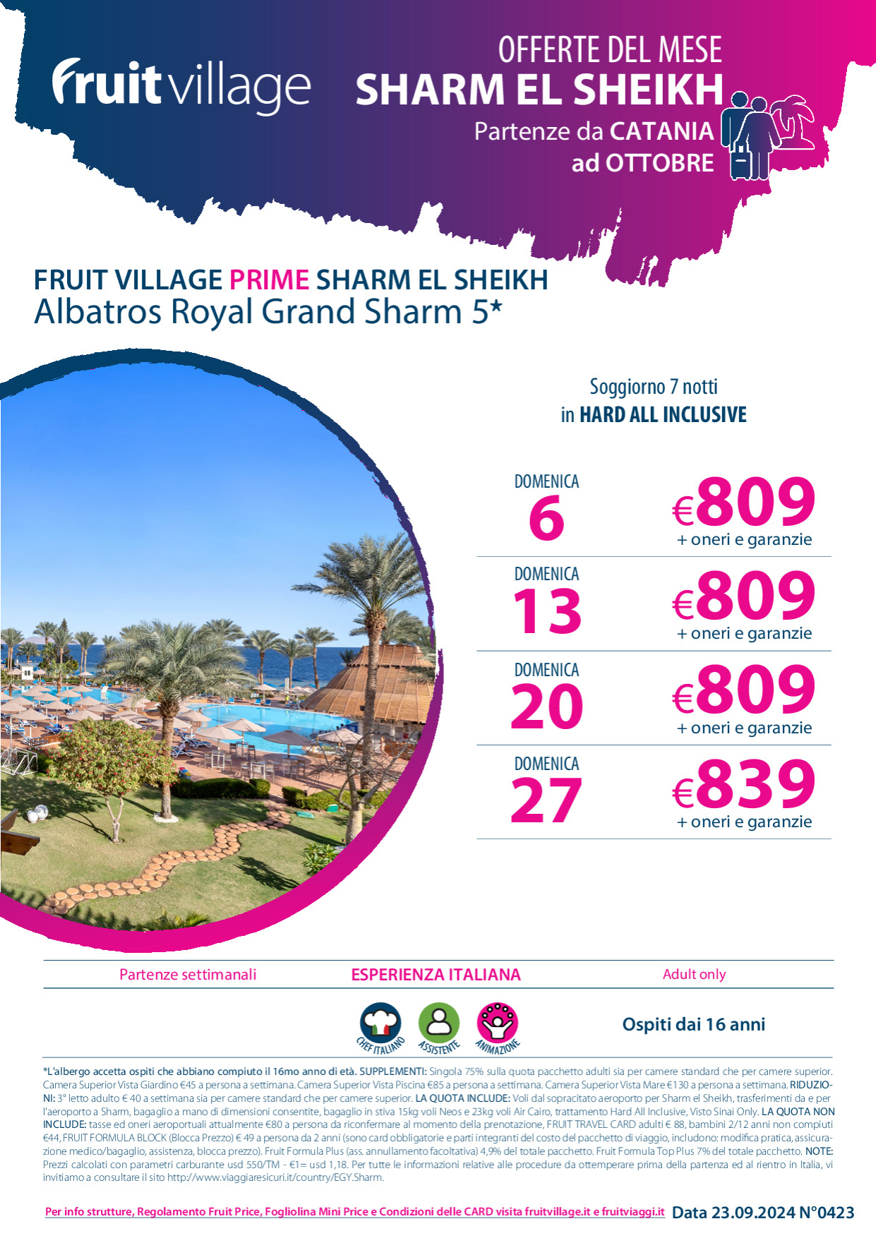 FRUIT VILLAGE PRIME Albatros Royal Grand Sharm 5* - da Catania a Ottobre