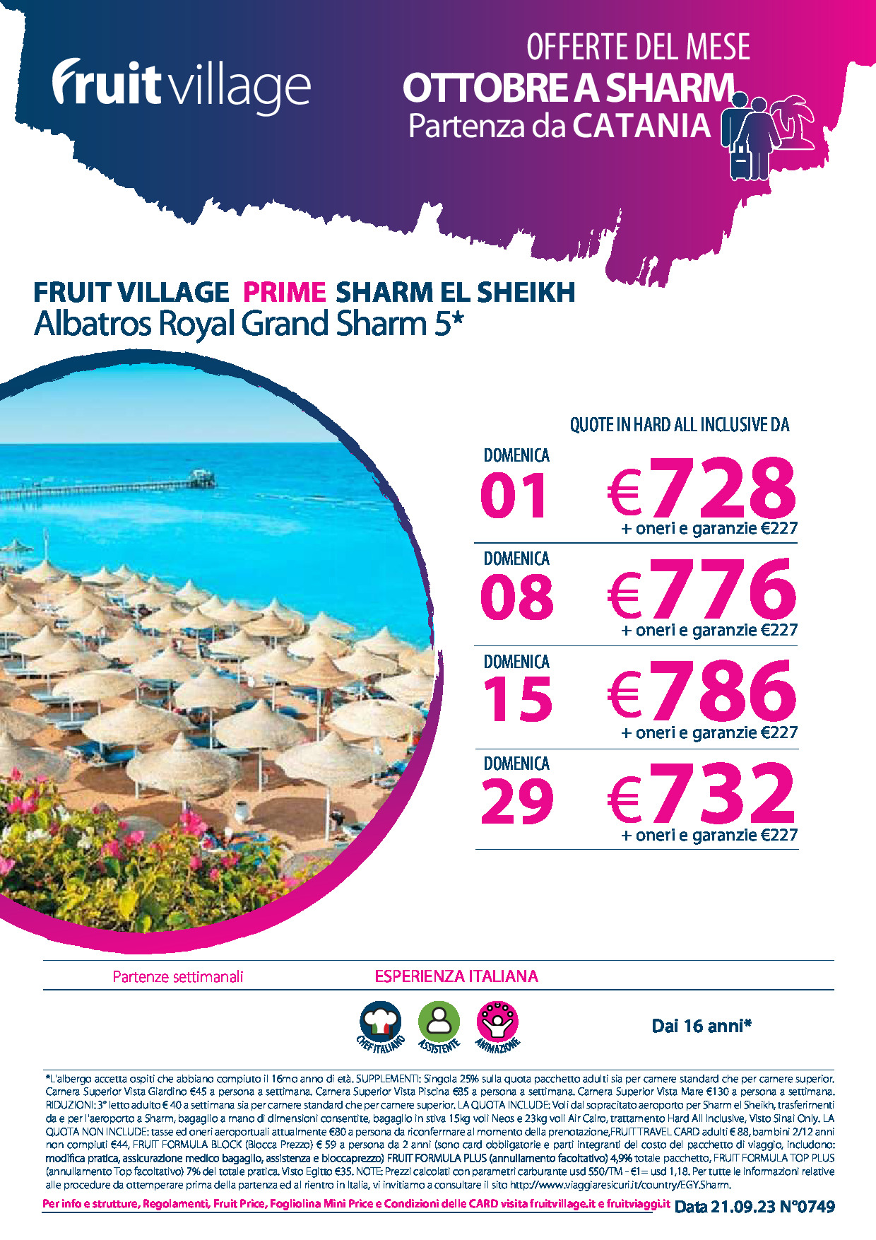 FRUIT VILLAGE PRIME Albatros Royal Grand Sharm 5* - da Catania a Ottobre