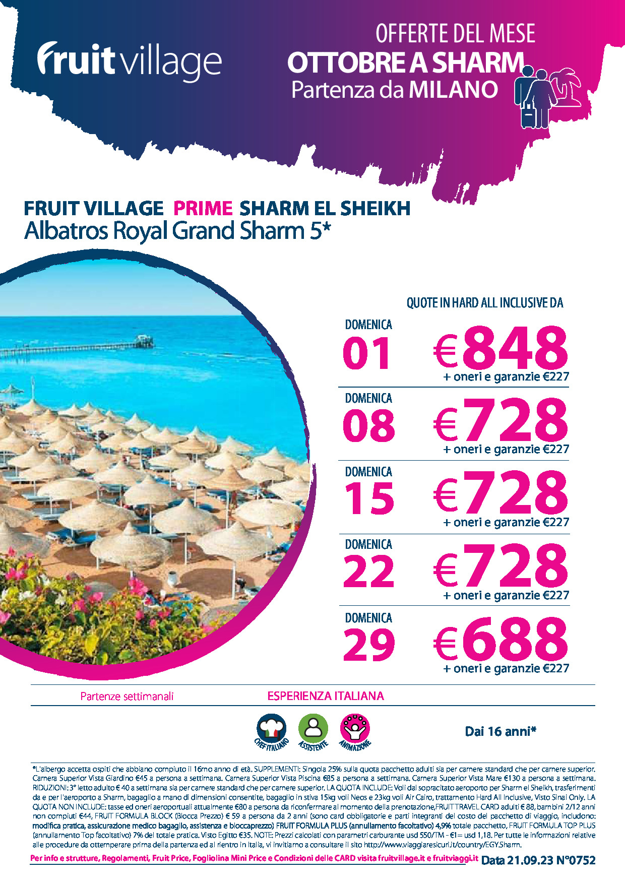 FRUIT VILLAGE PRIME Albatros Royal Grand Sharm 5* - da Milano a Ottobre