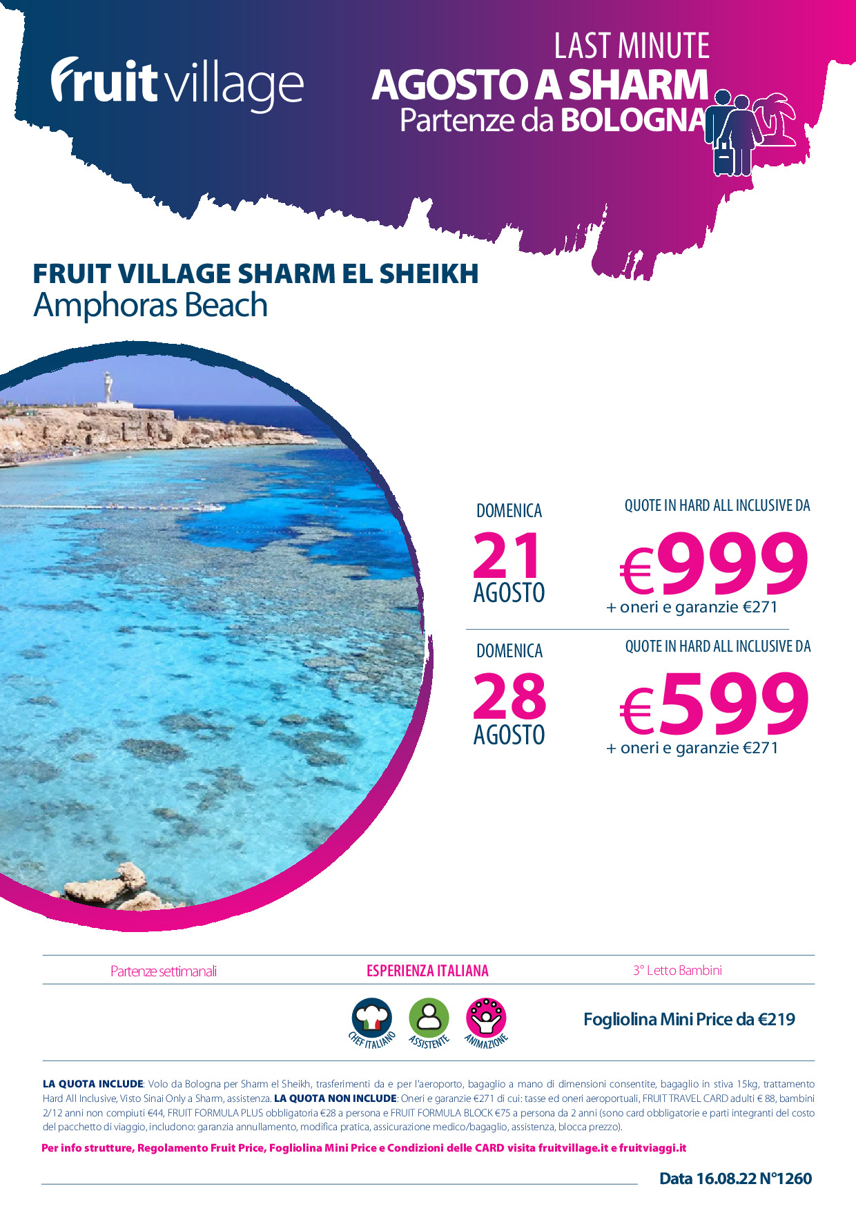 FRUIT VILLAGE Sharm El Sheikh Amphoras Beach da Bologna ad Agosto