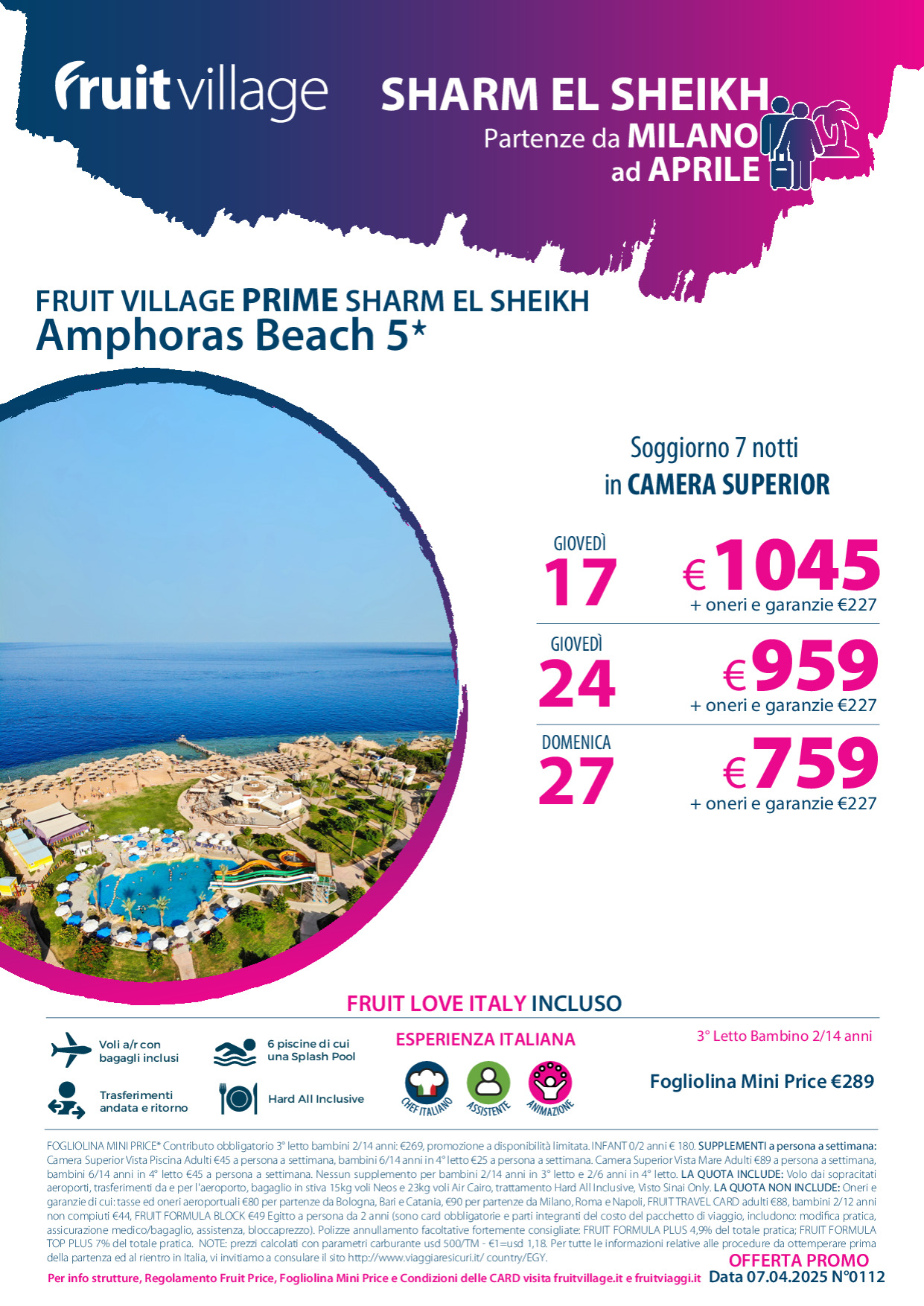 FRUIT VILLAGE Sharm El Sheikh Amphoras Beach - da Milano ad Aprile
