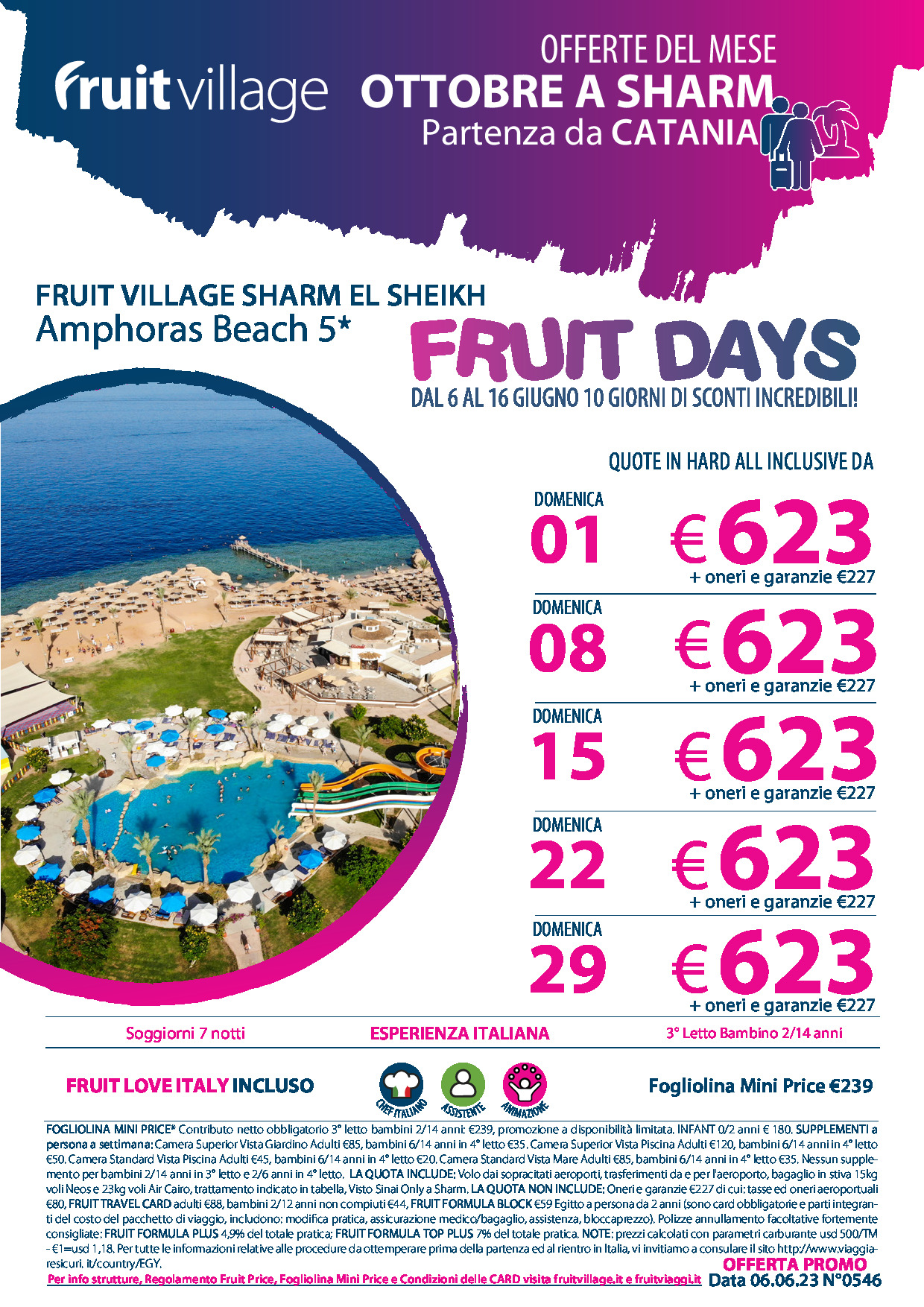 FRUIT VILLAGE Sharm el Sheikh Amphoras Beach Volo da Catania ad Ottobre