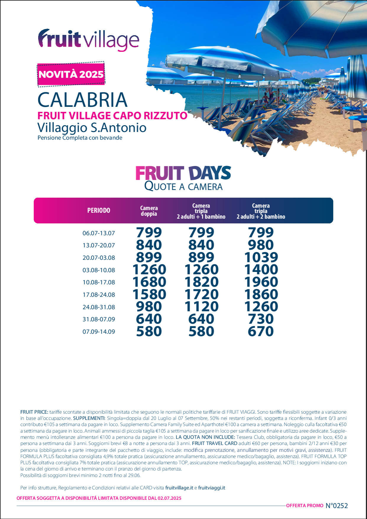FRUIT VILLAGE CAPO RIZZUTO Villaggio S.Antonio - a camera