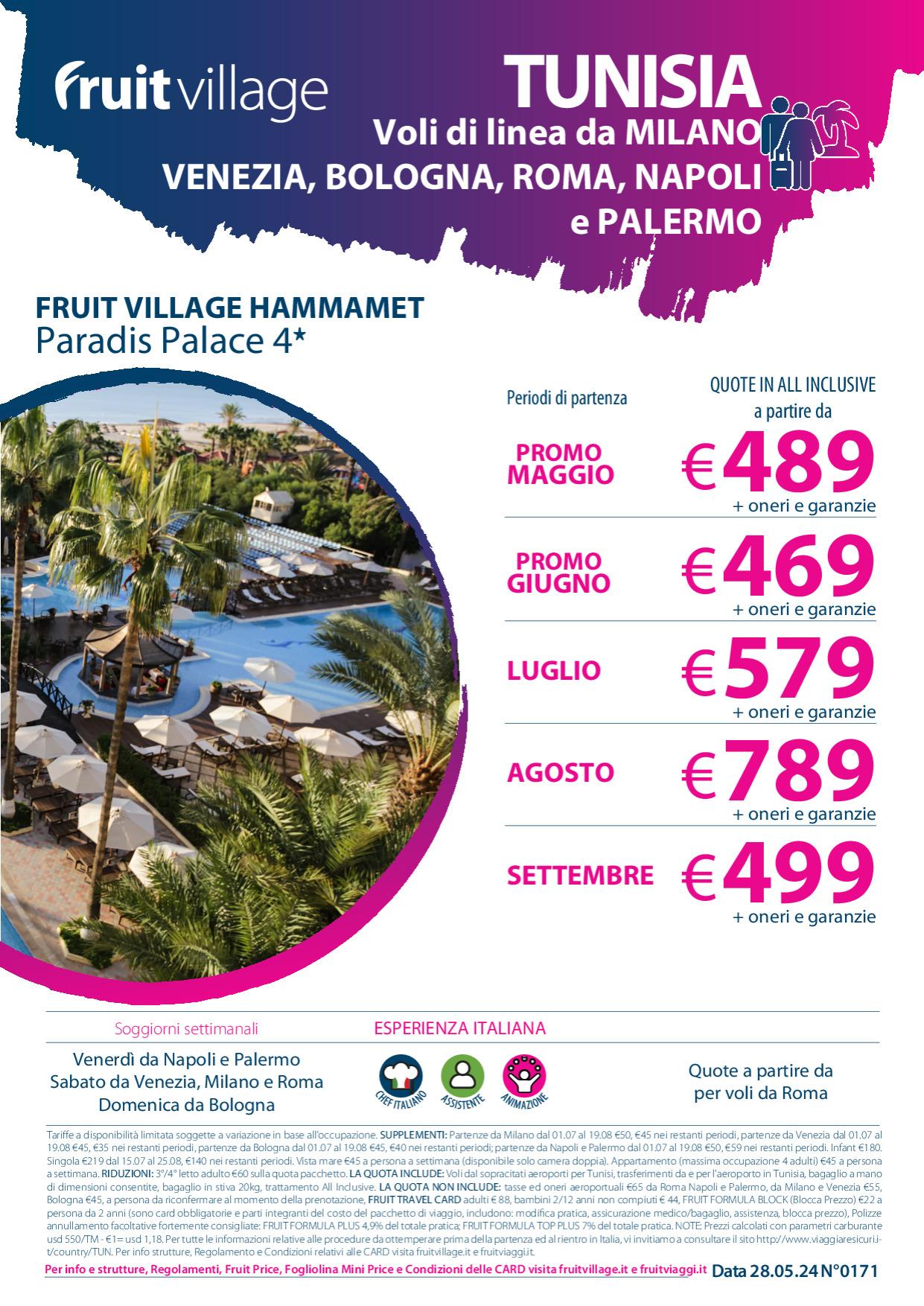 FRUIT VILLAGE Hammamet Paradis Palace 4* con voli di linea