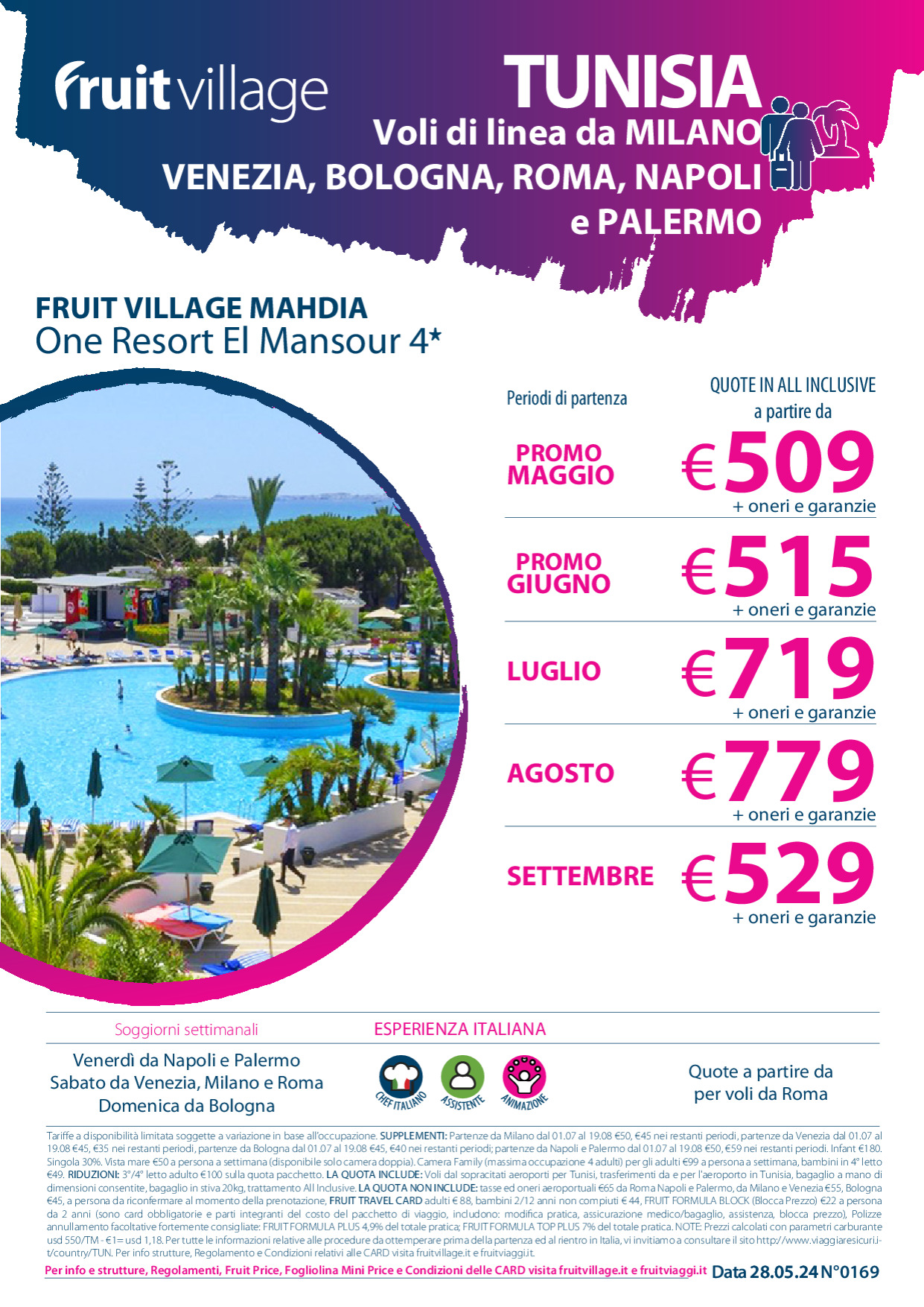 FRUIT VILLAGE Mahdia One Resort El Mansour con voli di linea