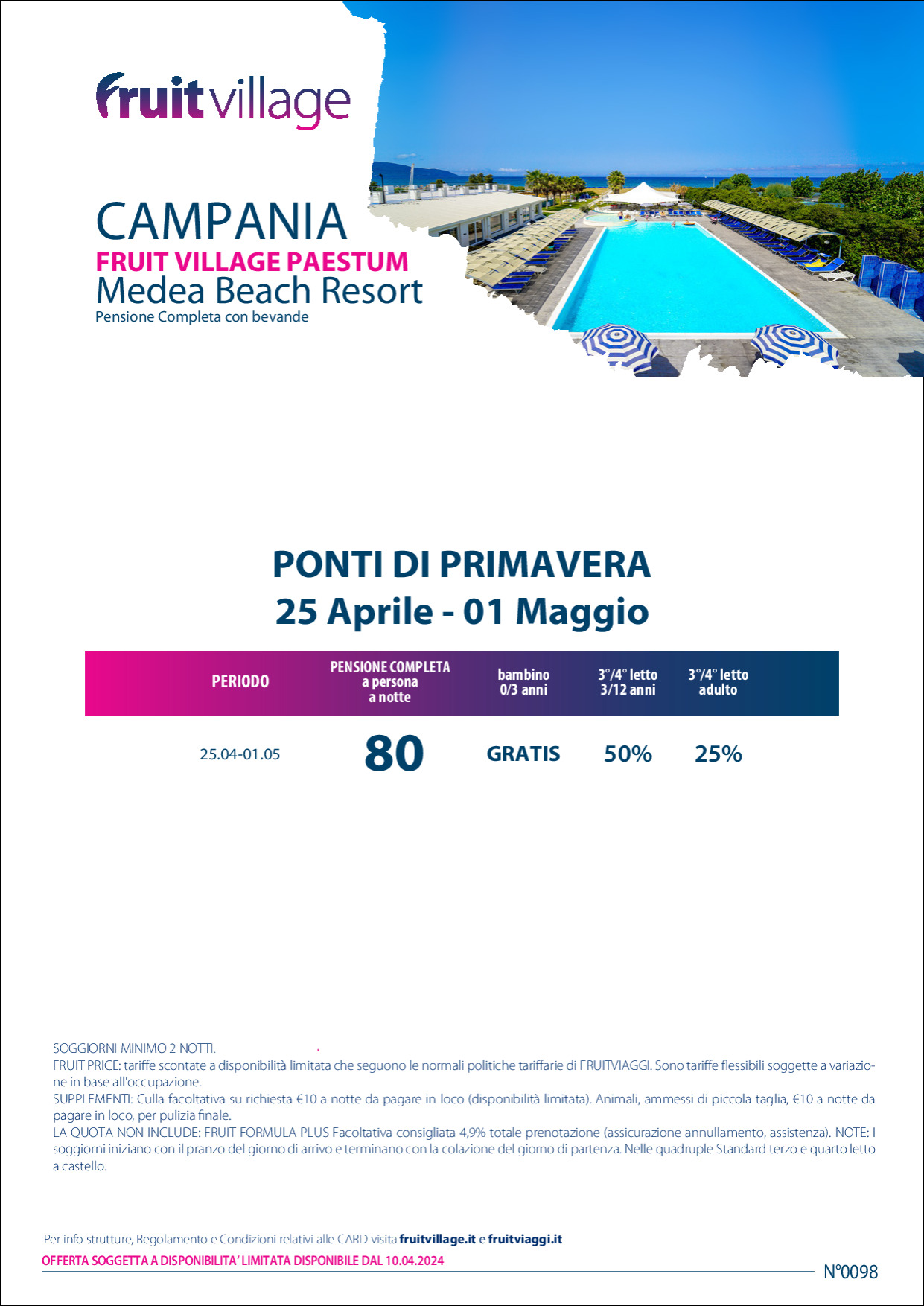 FRUIT VILLAGE Paestum Medea beach Resort - Ponti di Primavera