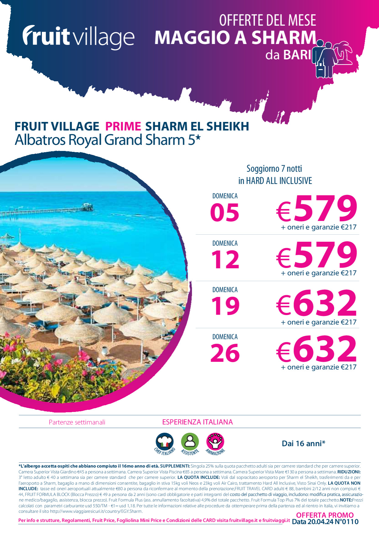 FRUIT VILLAGE PRIME Albatros Royal Grand Sharm 5* - da Bari a Maggio
