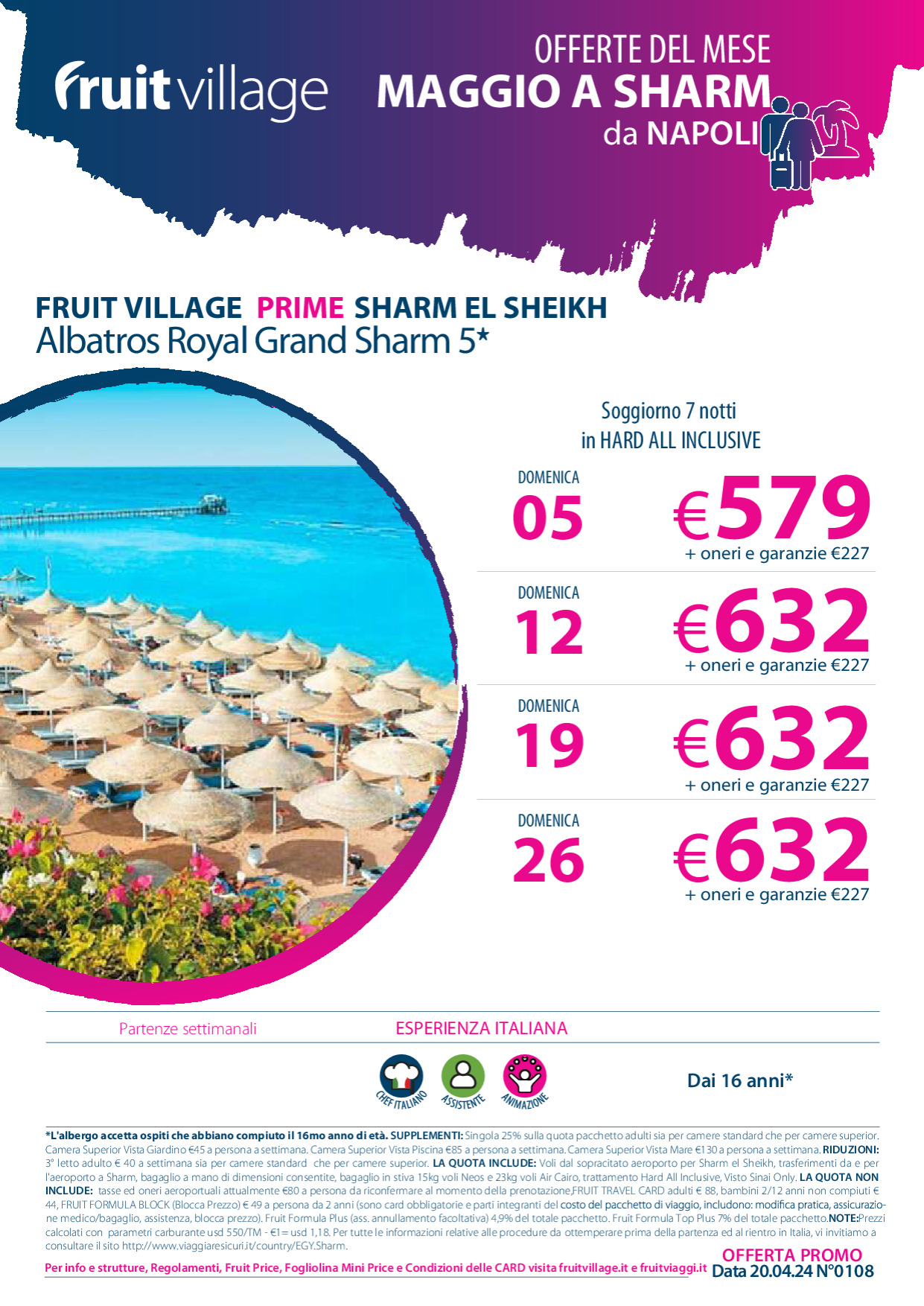 FRUIT VILLAGE PRIME Albatros Royal Grand Sharm 5* - da Napoli a Maggio