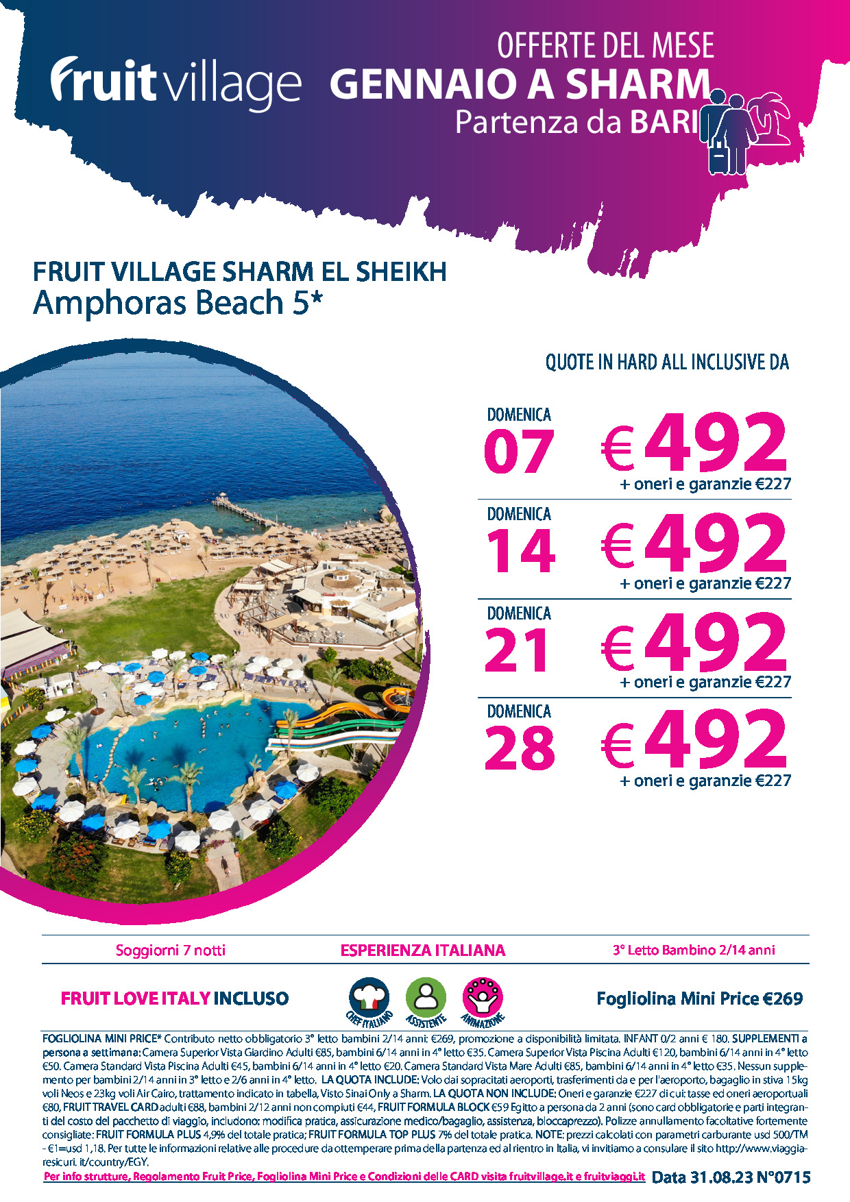 FRUIT VILLAGE Sharm El Sheikh Amphoras Beach - da Bari a Gennaio