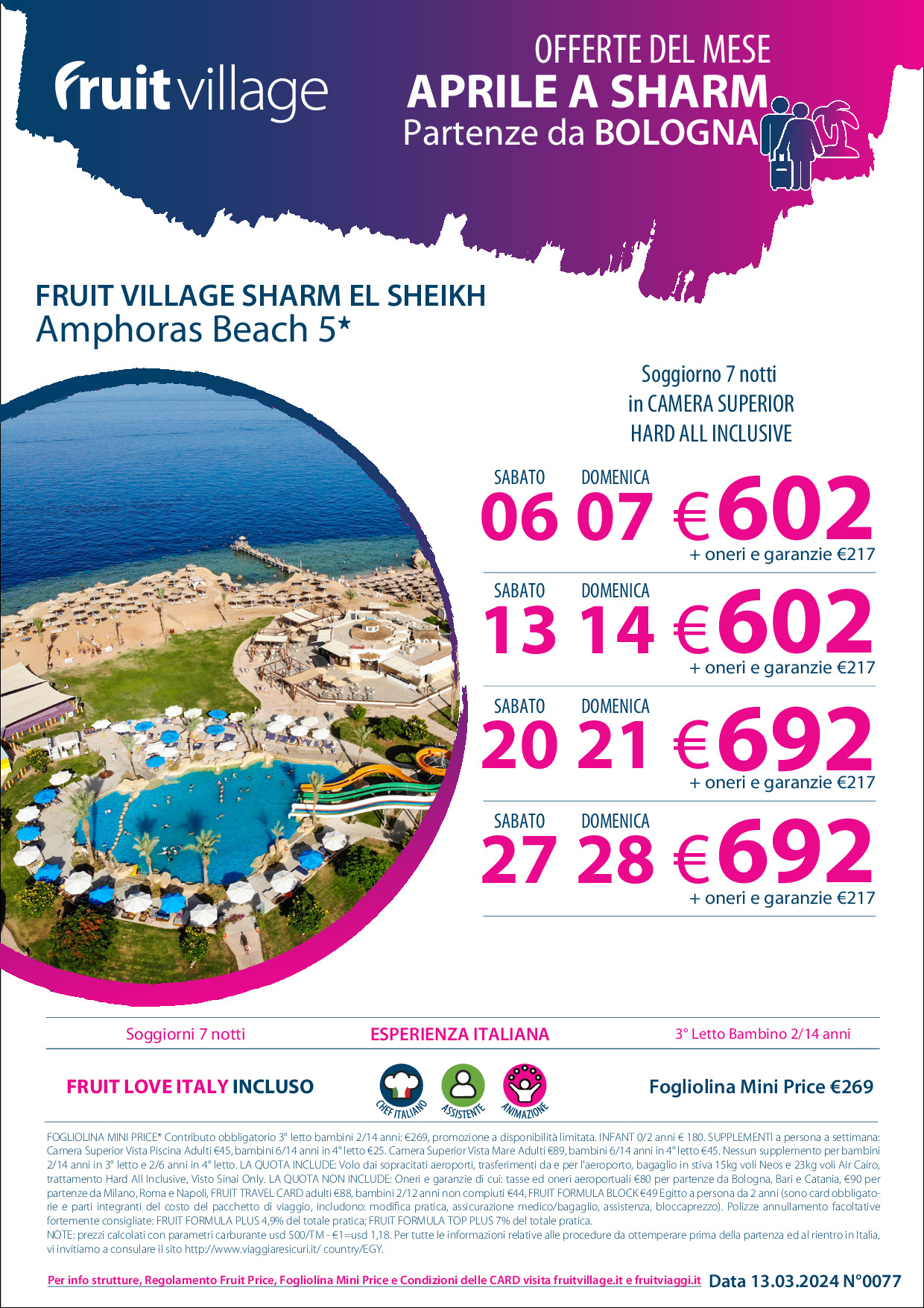 FRUIT VILLAGE Sharm El Sheikh Amphoras Beach - da Bologna ad Aprile