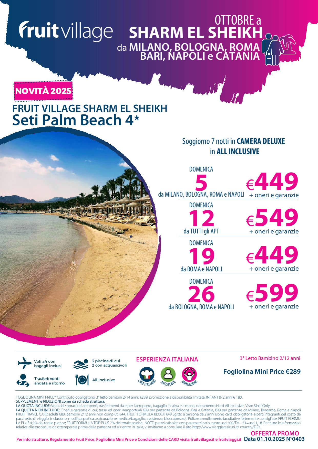 FRUIT VILLAGE Sharm el Sheikh Seti Palm Beach - Speciale Ottobre