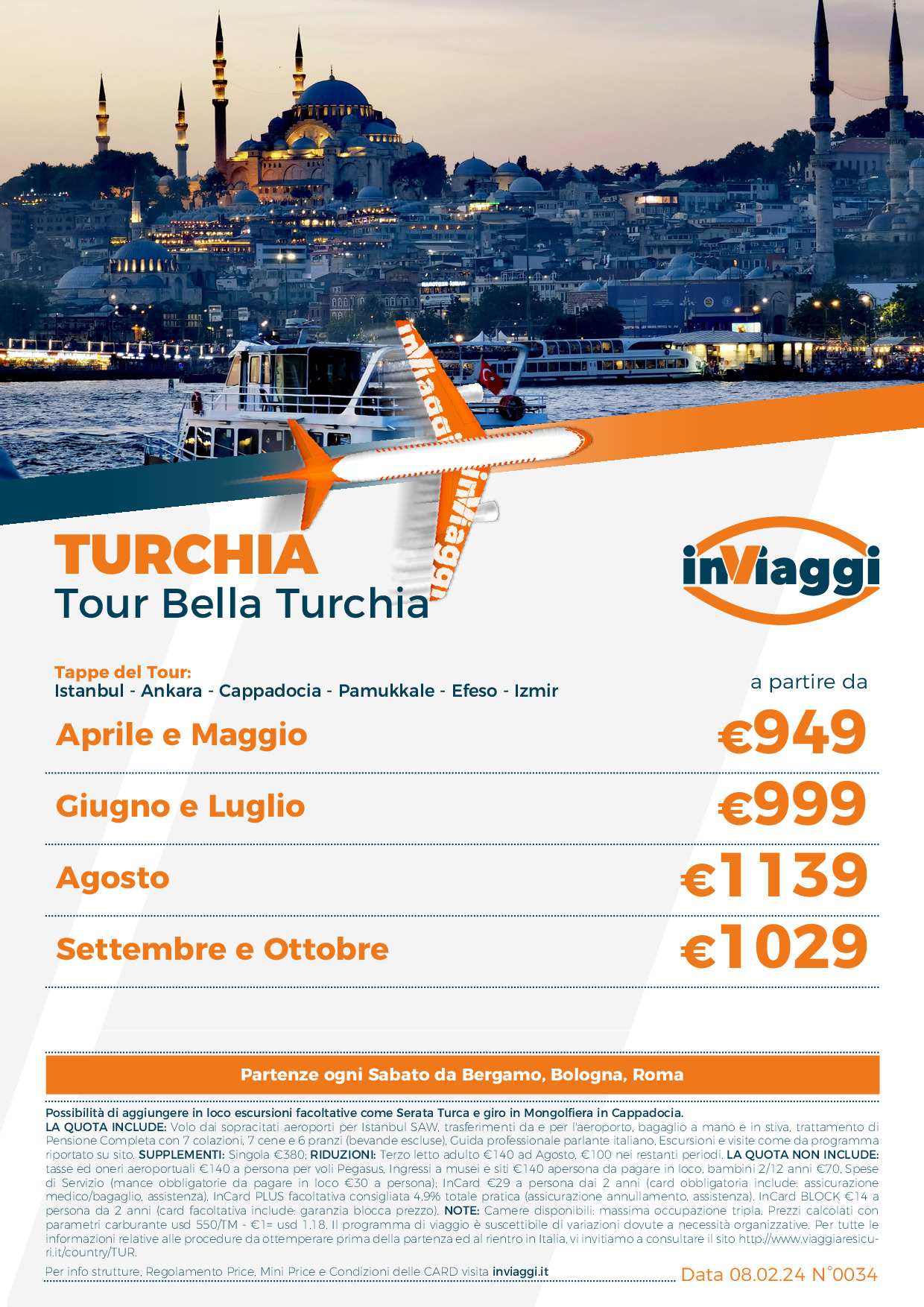 Tour Bella Turchia - Da Bergamo, Bologna e Roma